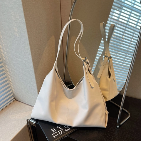 Damen Hobo Umhängetasche Große Kapazität PU Leder Minimalistische Tragetasche Mit Verstellbarem Riemen Alltags