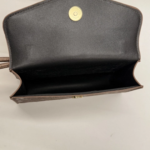 Retro Crossbody Bag For Women PU Leather Vertical Texture Knot Handle Envelope Flap Minimalist Handbag