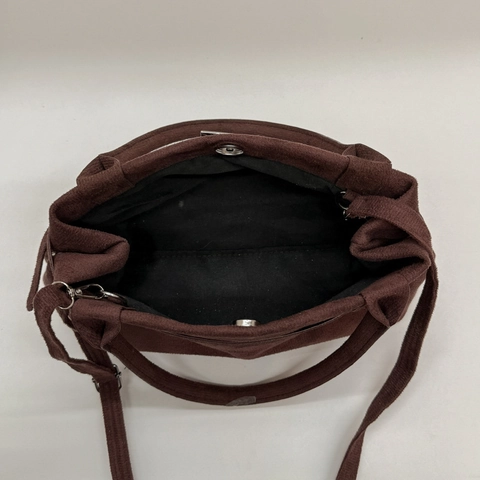 Vintage Suede PU Leather Tote Handbag Retro Shoulder Bag With Metal Buckle Decor For Women Casual Work Commute