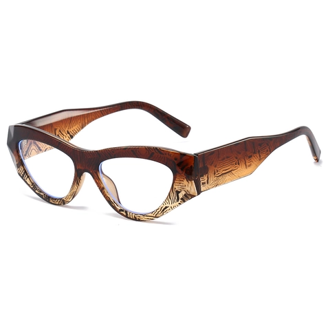 Montature Per Occhiali Occhio Di Gatto Moda Retro PC Aste Larghe Lenti Trasparenti Ottica Per Donne Uomini Anti Luce Blu