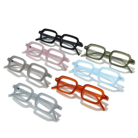 Occhiali Quadrati Vintage Montatura PC Anti Luce Blu Lenti Chiare Moda Occhiali Rettangolari Per Uomini Donne