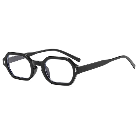 Montura De Gafas Anti Luz Azul Polígono Vintage Hexágono Gafas De Metal Geométricas Para Mujer Decoración De Remaches