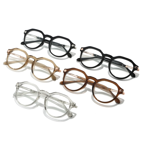Montura De Gafas Ovales Retro Estilo Japonés Bloqueo De Luz Azul TR90 Metal Gafas Para Mujeres Hombres