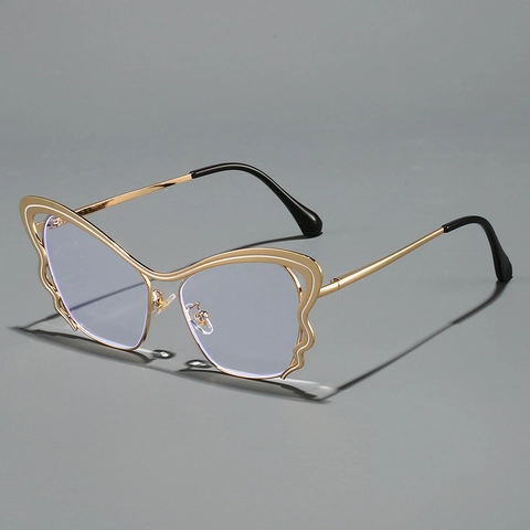 Montatura Per Occhiali A Farfalla In Metallo Anti Luce Blu Lenti Trasparenti Decorative Stile Ins Per Donne