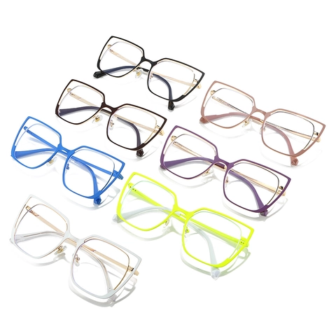 Occhiali A Gatto Anti Luce Blu Montatura In Metallo Lenti Trasparenti Occhiali Ottici Di Moda Per Donna Stile Di Tendenza