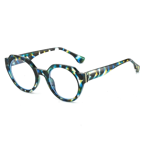 Women Optical Glasses Frame PC Oval Round Anti Blue Light Clear Lens Retro Fashion Street Shoot Eyeglasses