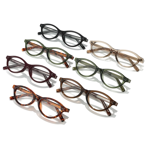 Occhiali Da Vista Ovali Retrò TR90 Montatura Anti Luce Blu Occhiali Di Moda Per Uomo E Donna Lente Chiara Rivetto