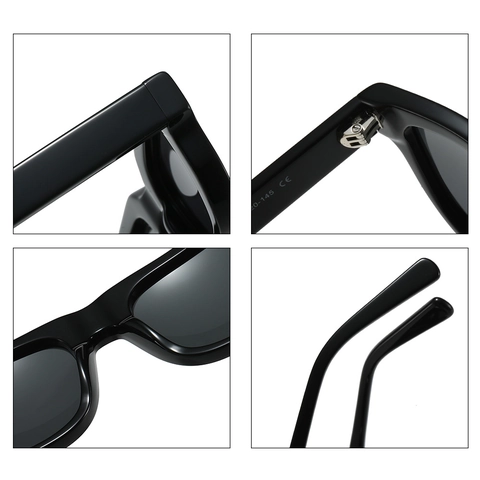 Lunettes De Soleil Carrées Monture Acétate Protection UV400 Rétro Oversize Rivets Pour Hommes Et Femmes
