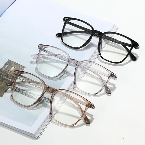 Montature Per Occhiali Ottici Quadrati Oversize Luce Blu TR90 Occhiali Trasparenti Leggeri Per Donne Uomini Moda Retro