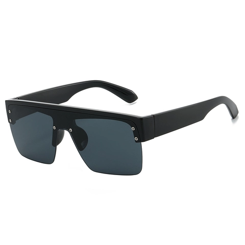 Sunglasses Oversized Square Flat Top Shield PC Frame Rivet Stud UV400 Trendy Sporty Cyberpunk Fashion Unisex Men Women