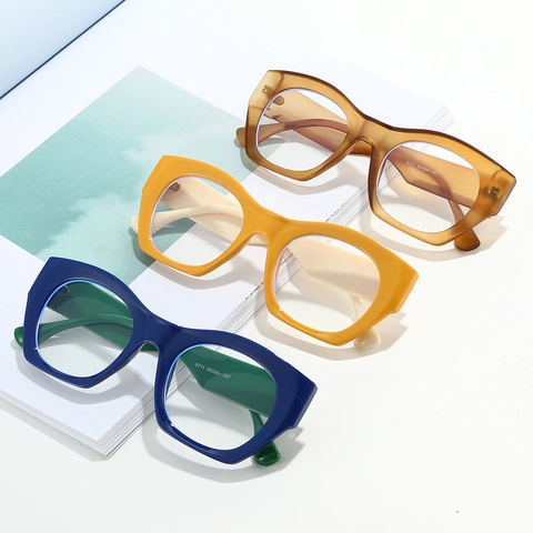 Montatura Occhiali Ottici Gatto Materiale PC Anti Luce Blu Retro Grandi Occhiali Quadrati Decorativi Moda Donna