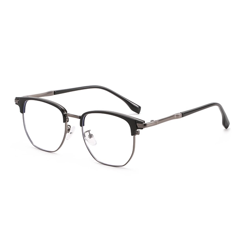 Montatura per Occhiali Ottici Retro TR90 Metallo Mezza Montatura Browline Uomo Donna Business Anti Luce Blu Occhiali