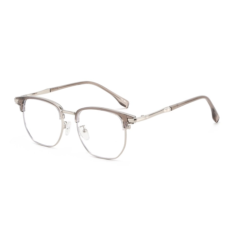 Montatura per Occhiali Ottici Retro TR90 Metallo Mezza Montatura Browline Uomo Donna Business Anti Luce Blu Occhiali