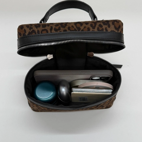 Borsa A Tracolla Leopardata Da Donna Peluche Pelle PU Borsa A Mano Scatola Tracolla Regolabile Stile Vintage