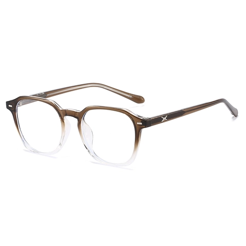 Retro Polygonal Optische Brillenrahmen TR90 Leichtes Brillengestell Metall X Dekor Kollegialer Stil Für Unisex
