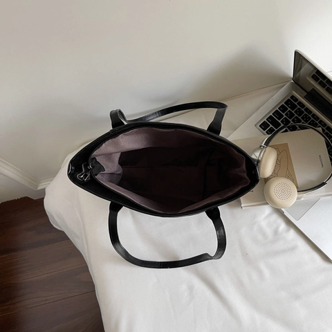 Bolso Tote De Jacquard Retro Para Mujer Bolso De Hombro De Cuero PU De Gran Capacidad Con Patrón Geométrico Y Remaches