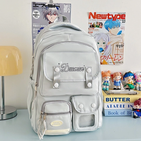 Grote Capaciteit Schoolrugzak Nylon Multi Pocket Lichtgewicht Casual Campus Stijl Voor Studenten Meisjes