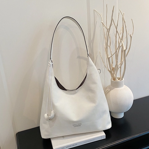 Damen Schultertasche Wildleder-Optik Große Kapazität Unterarmtasche Minimalistische Retro Hobo Tasche