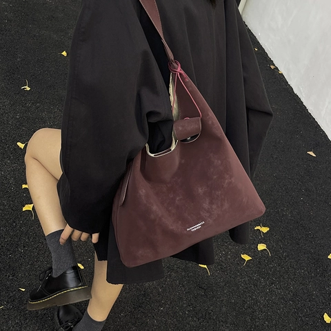 Bolso De Hombro De Gran Capacidad Para Mujer Cuero PU Mate Vintage Hobo Tote Con Bolsa A Juego Urbano Simple Axila Viaje