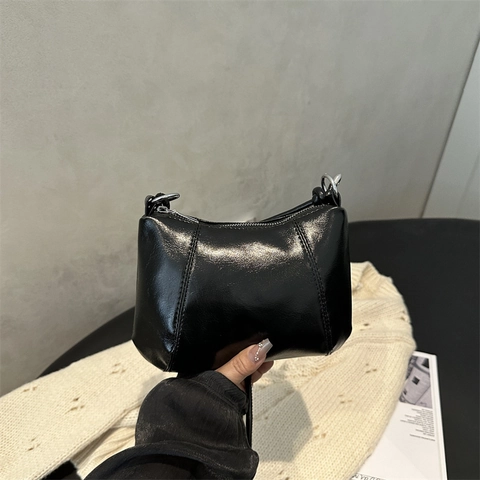 Umhängetasche Damen PU Leder Retro Knotengurt Hobo Schultertasche Minimalistisch Schick