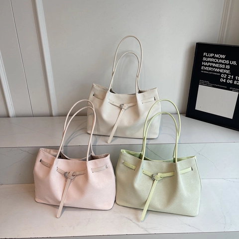 Bolso Tote de Gran Capacidad con Textura Tejida para Mujer Cuero de PU Minimalista Bolso de Hombro para Diario Bolso de Mano
