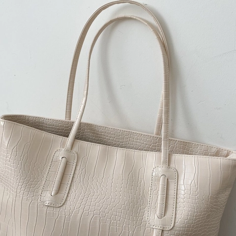 Damen Mode Krokodil Muster Tote Bag Große Kapazität PU Leder Schulter Handtasche Für Büro Alltag Pendeln