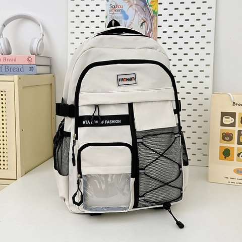 Zaino Scuola Per Studenti Grande Capacità Nylon Impermeabile Grande Scomparto Laptop Tasche Multiple Tendenza Viaggio College