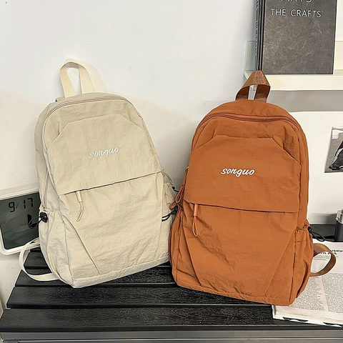Mochila Casual De Nailon Repelente Al Agua Gran Capacidad Ligera Estilo Japonés Bolsa Escolar Para Estudiantes Viajes
