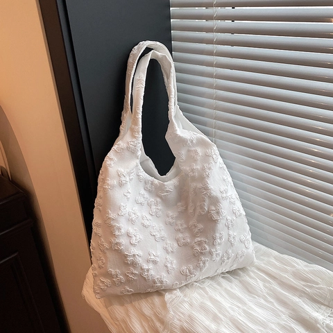Damen Umhängetasche im koreanischen Stil 3D Blumenstruktur Leichtgewichtig Große Kapazität Polyester Gewebe Lässig Alltag Tote