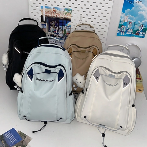 Zaino Casual Di Moda Nylon Impermeabile Borsa Scuola Per Studenti Viaggio All'aperto Borsa Per Laptop Con Ciondolo Nuvola
