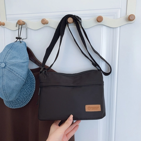 Borsa Tracolla Casual Nylon Impermeabile Multi Tasche Tracolla Larga Regolabile Urbano Minimalista Borsa Spalla Donne Uomini