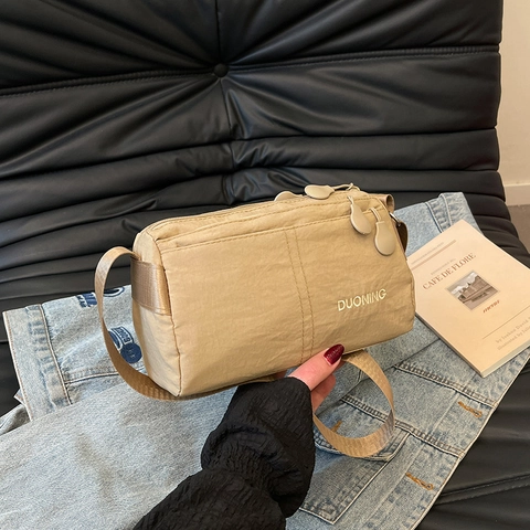 Borsa Tracolla Nylon Leggero Multicomparto Idrorepellente Borsa Spalla Casual Stile Semplice Con Tracolla Larga Regolabile