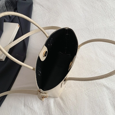Bolso Tote Minimalista De Cuero PU De Gran Capacidad Bolso De Mano De Color Sólido Con Correa De Hombro Ajustable Extraíble Para Mujer