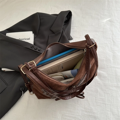Sac À Dos Multi Usage Femme Sac À Épaule Texture Daim Papillon Laçage Vintage Urbain Commute Mode Hobo Tote