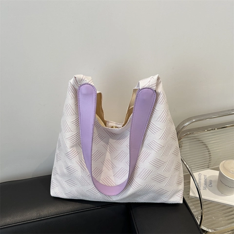 Borsa Hobo Da Donna Con Texture A Bolle Grande Capacità Borsa A Spalla In Nylon Borsa A Mano Casual Estiva