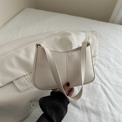Borsa a Spalla Sotto l'Ascella da Donna in Pelle PU Stile Minimalista Urbano Tinta Unita per Ufficio Pendolarismo Quotidiano