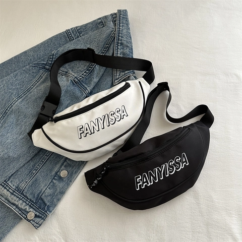 Marsupio In Nylon Borsa Da Vita Borsa Da Petto Tracolla Con Tracolla Regolabile Stampa Lettere Casual Sport Per Uomo Donna