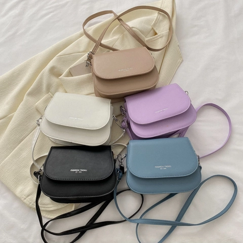 Bolso Bandolera de Silla de Cuir PU para Mujer Estilo Minimalista Urbano Bolso de Hombro con Solapa Correa Ajustable Pequeño