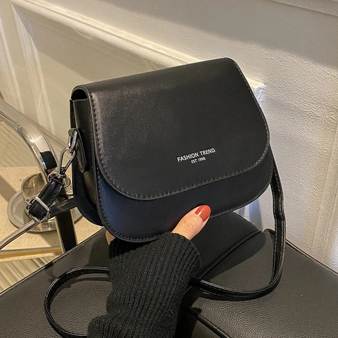 Borsa A Tracolla Sella Pelle PU Moda Tendenza Borsa A Spalla Per Donna Minimalista Colore Solido Fibbia Magnetica Streetwear