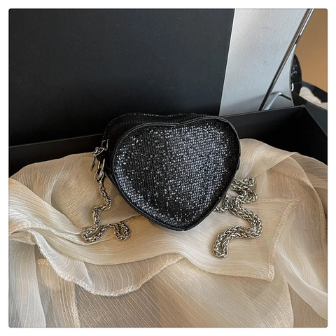 Herzförmige Strass Umhängetasche Für Damen Glitzer Abend Clutch Tasche Mit Kette Party Hochzeit Schultertasche