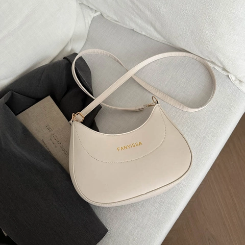 Bolso Bandolera Media Luna Mujer Cuero PU Elegante Retro Bolso De Hombro Moda Uso Diario