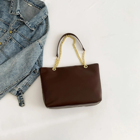 Borsa Tote In Lana Vintage A Quadri Da Donna Grande Capacità Borsa A Spalla Con Catena Dorata E Ciondolo Cervo