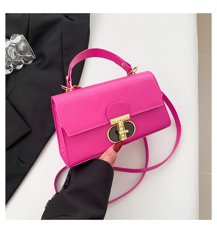 Women Shoulder Bag PU Leather Elegant Handbag With Top Handle Removable Strap Chic Flap Square Crossbody Bag For Lady