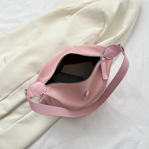 Sac À Épaule En Nylon Oxford Imperméable Léger Style Coréen Minimaliste Sac Sous L'aisselle Pour Femmes