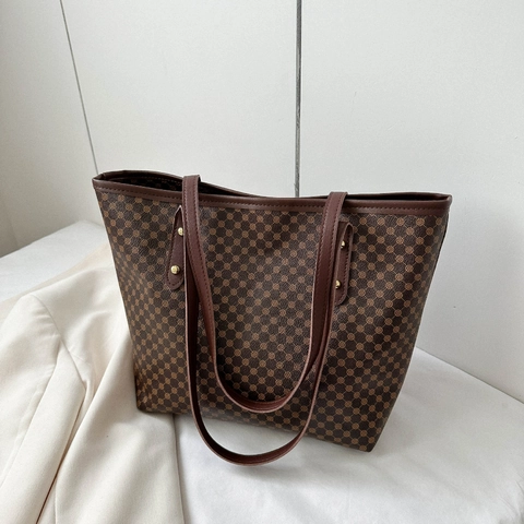 Borsa Tote Da Donna Retro Con Stampa Geometrica Grande Capacità Pelle PU Elegante Borsa A Spalla Versatile