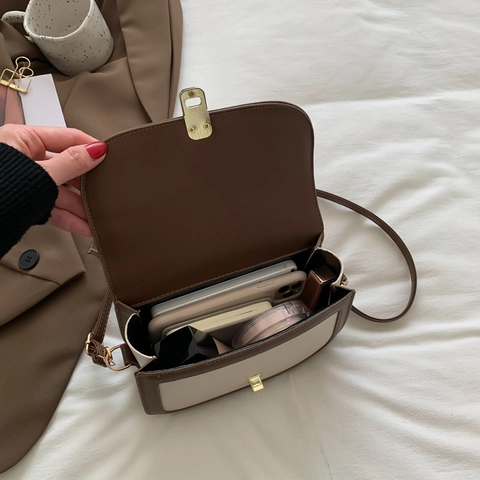 Piccola Borsa A Tracolla Quadrata Retrò In Pelle PU Vintage Con Tracolla Regolabile E Chiusura In Metallo Per Donna
