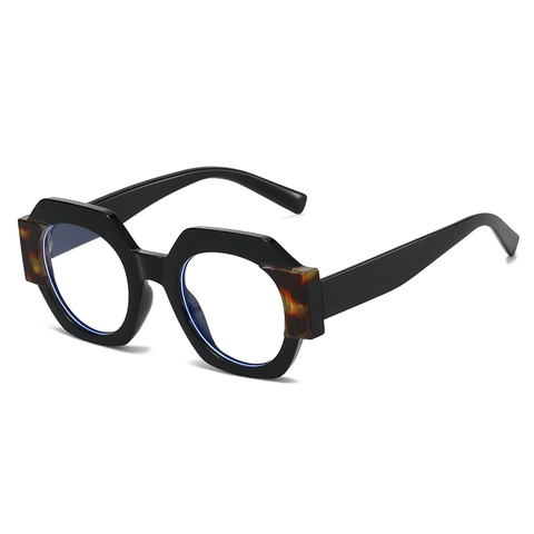Montature Per Occhiali Geometrici Poligono Anti Luce Blu Lenti Chiare Occhiali Retro Di Moda Oversize Per Donne Uomini