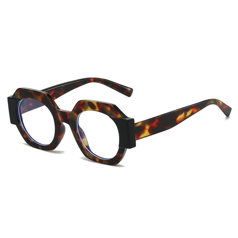 Montature Per Occhiali Geometrici Poligono Anti Luce Blu Lenti Chiare Occhiali Retro Di Moda Oversize Per Donne Uomini