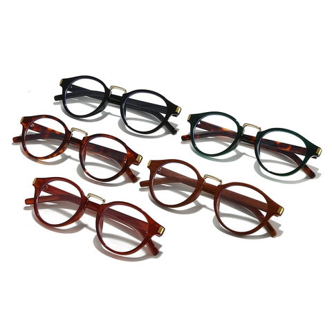 Occhiali Da Vista Retro Montatura Ovale Tonda Anti Luce Blu PC Ponte In Metallo Protezione Per Gli Occhi Per Donne