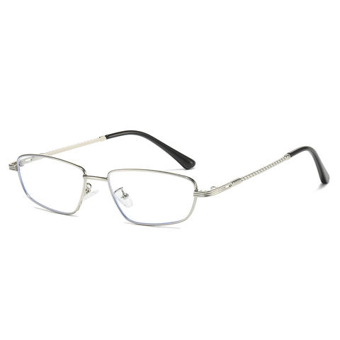 Retro Rectangle Sunglasses Metal Frame UV Protection Small Frame Gradient Lens Trendy Streetwear Unisex Spiral Temple